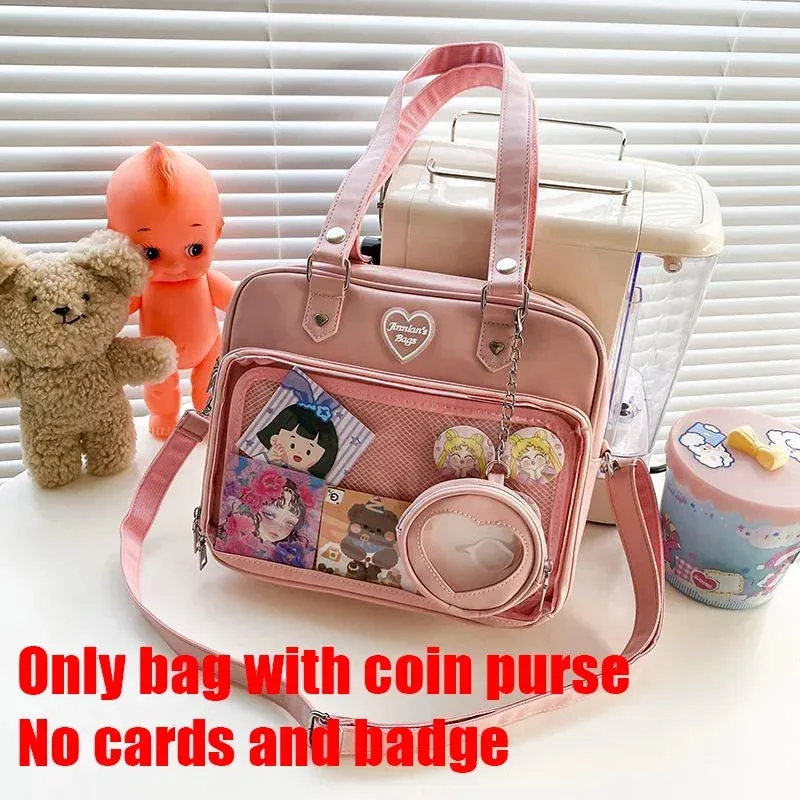 Sohiwoo Japanese Style Women's Bag Trend Kawaii Candy Color Large Capacity Ita Bags Femme Fashion Shoulder Bolso Mujer