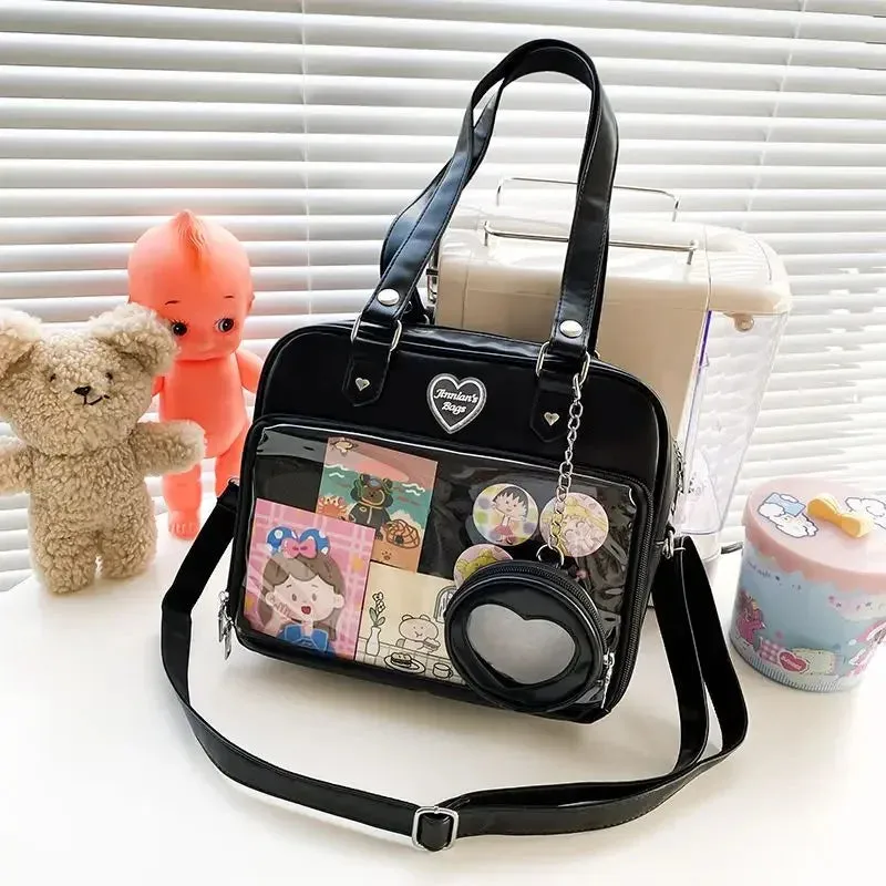 Sohiwoo Japanese Style Women's Bag Trend Kawaii Candy Color Large Capacity Ita Bags Femme Fashion Shoulder Bolso Mujer