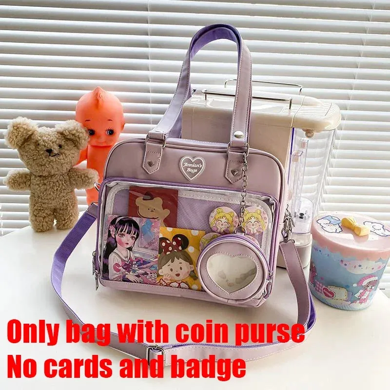 Sohiwoo Japanese Style Women's Bag Trend Kawaii Candy Color Large Capacity Ita Bags Femme Fashion Shoulder Bolso Mujer