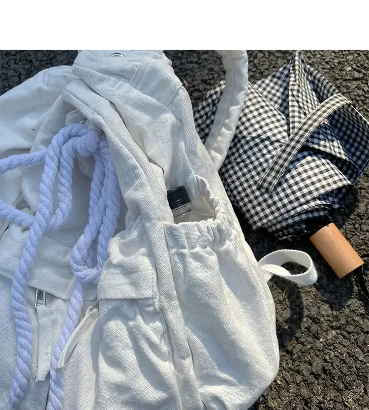 Sohiwoo Simple Ins Korean Sweet Schoolbag Women Vintage All Match Casual Shoulder Bags Fashion Y2k Trendy Backpacks for College Students