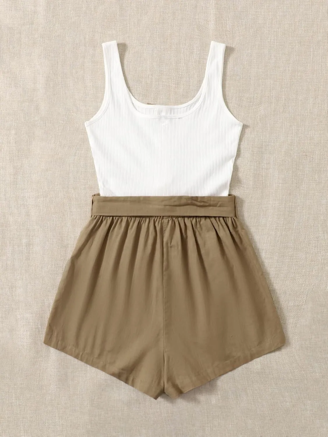 SOLY HUX Casual Summer Rompers for Women Sleeveless Vacation Outfits Short Jumpsuit