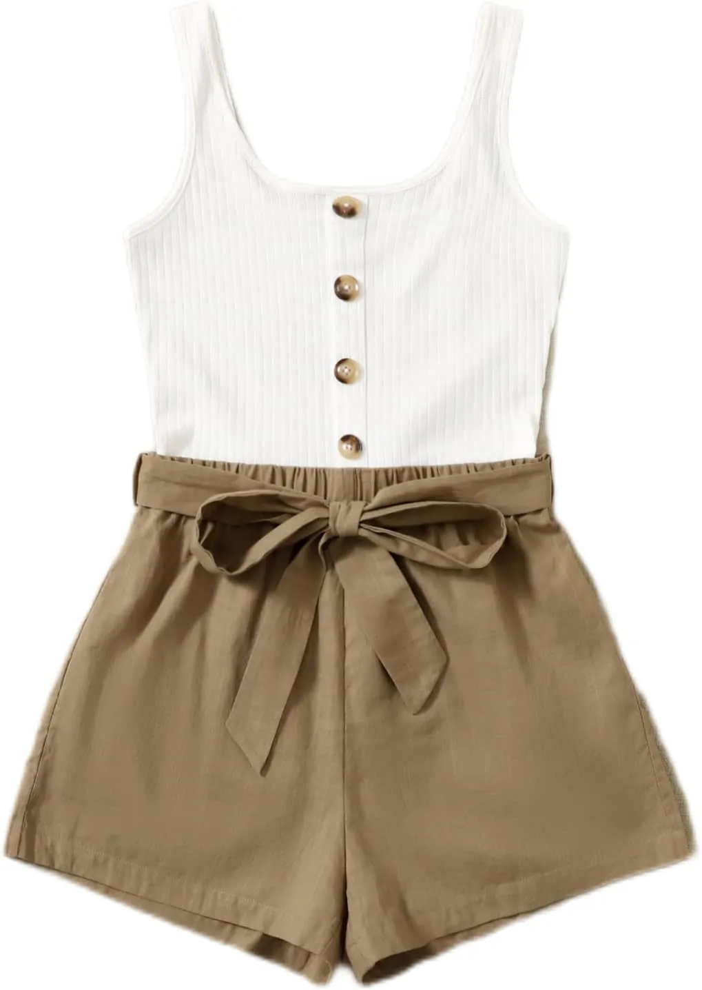 SOLY HUX Casual Summer Rompers for Women Sleeveless Vacation Outfits Short Jumpsuit