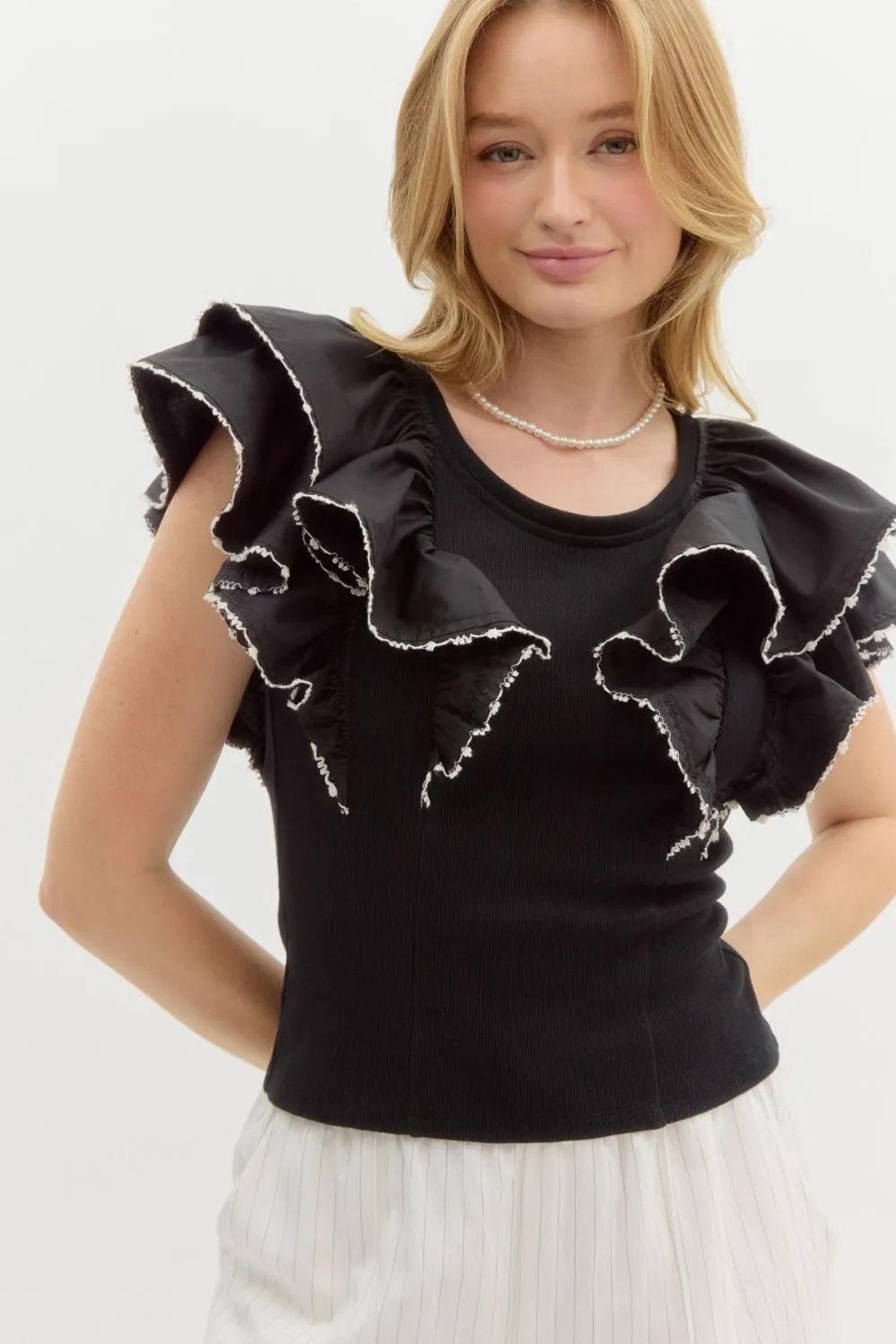 Stock Show Girlies Ruffle Sleeve Top