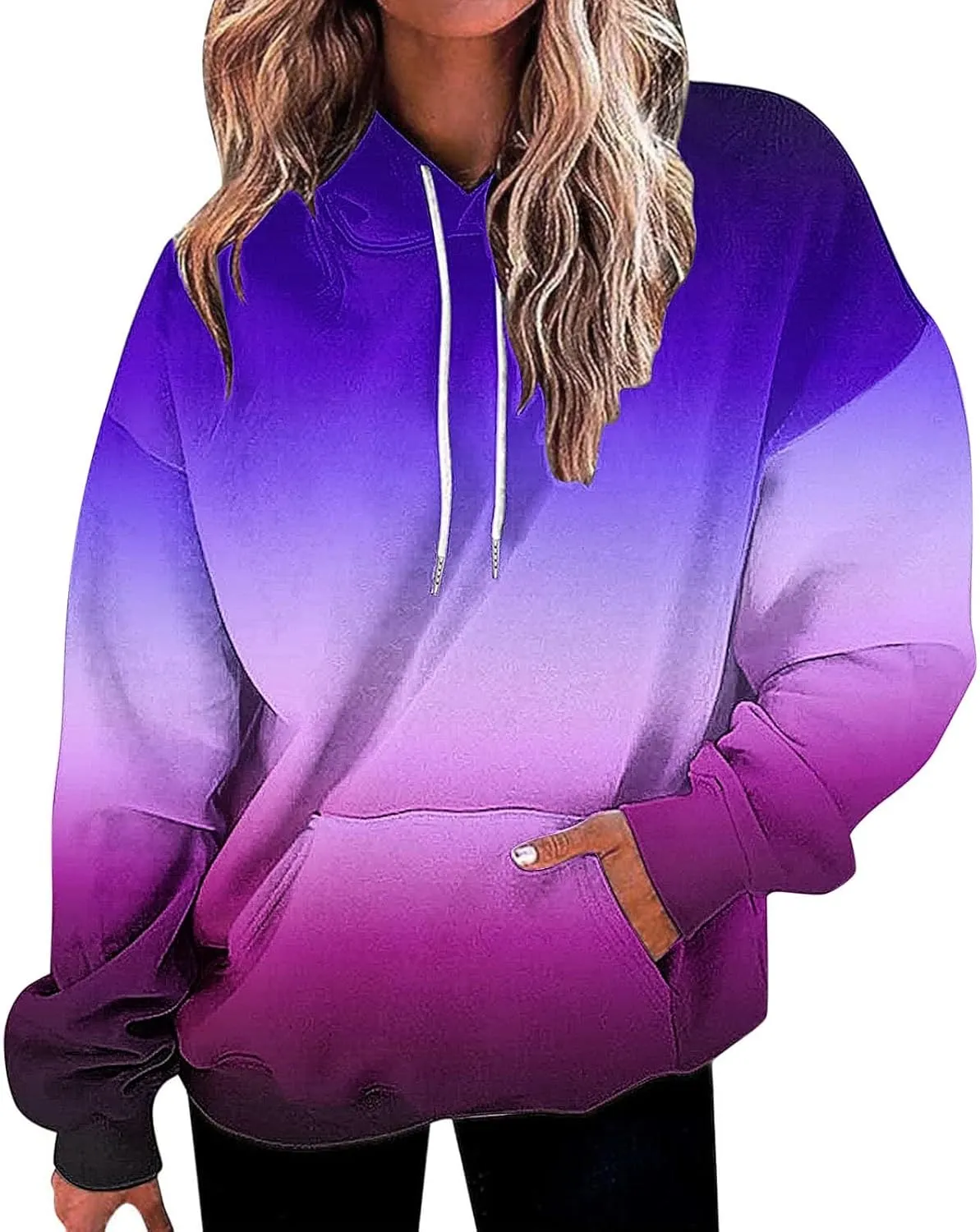 Sweatshirts for Women y2k Tie Dye Hoodie Drop Oversized Pullover Hoody Tops with Pocket Aesthetic Clothes
