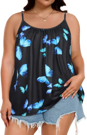 Tank Top for Women Spaghetti Strap Camisole Summer Scoop Neck Loose Fit Casual Sleeveless Shirts