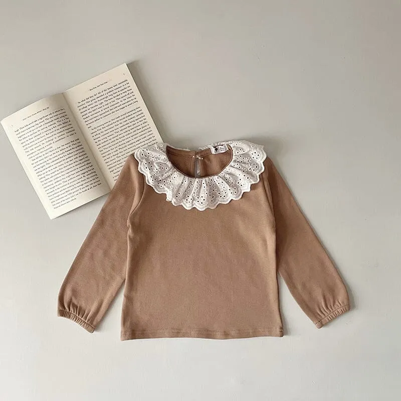 Tessa Lace Ruffle Collar Long Sleeve Top