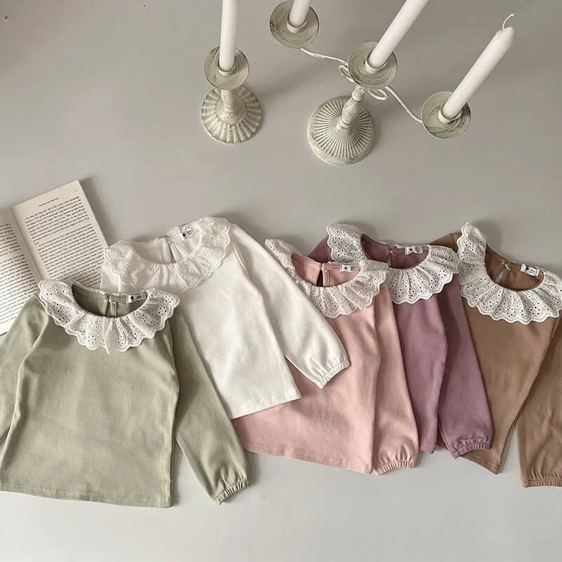 Tessa Lace Ruffle Collar Long Sleeve Top