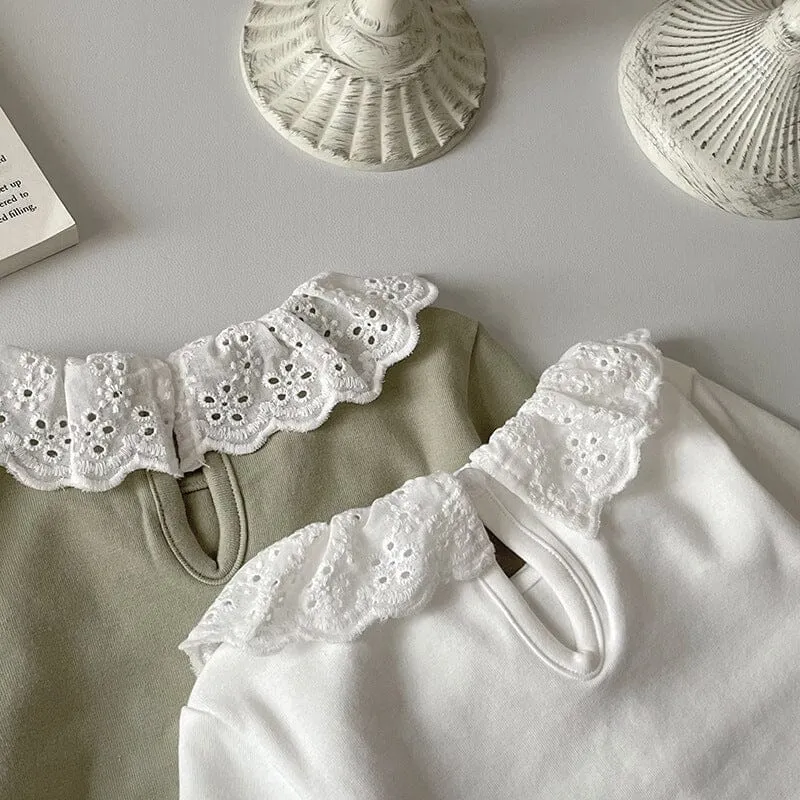 Tessa Lace Ruffle Collar Long Sleeve Top