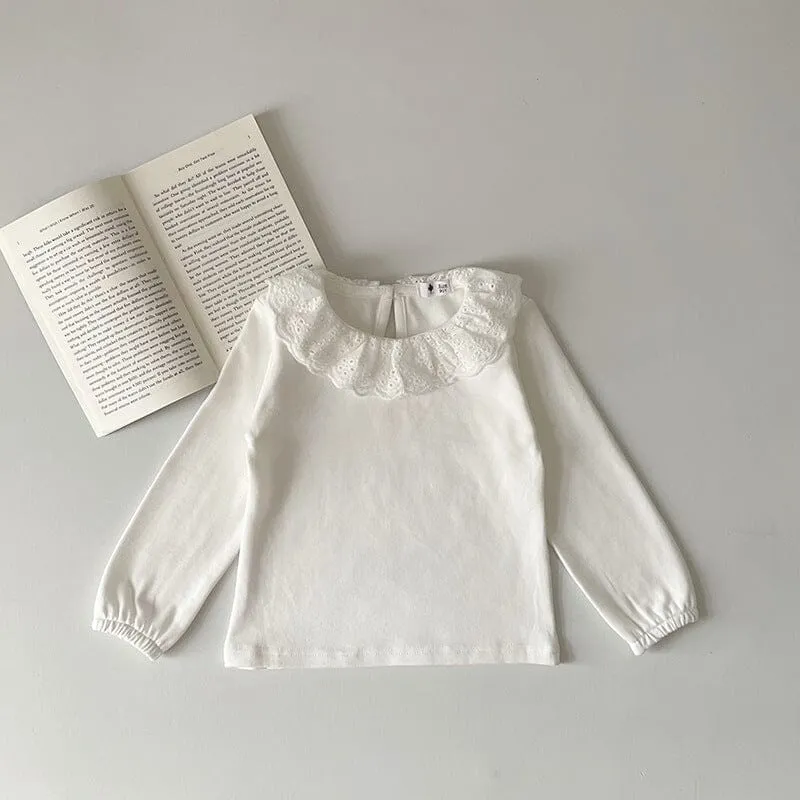 Tessa Lace Ruffle Collar Long Sleeve Top