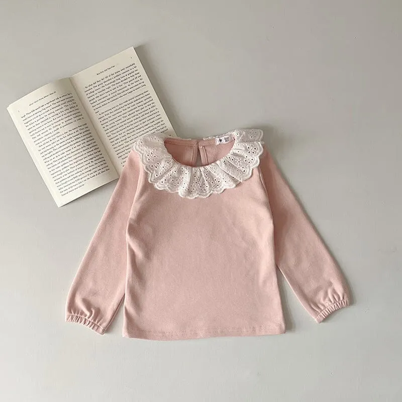 Tessa Lace Ruffle Collar Long Sleeve Top