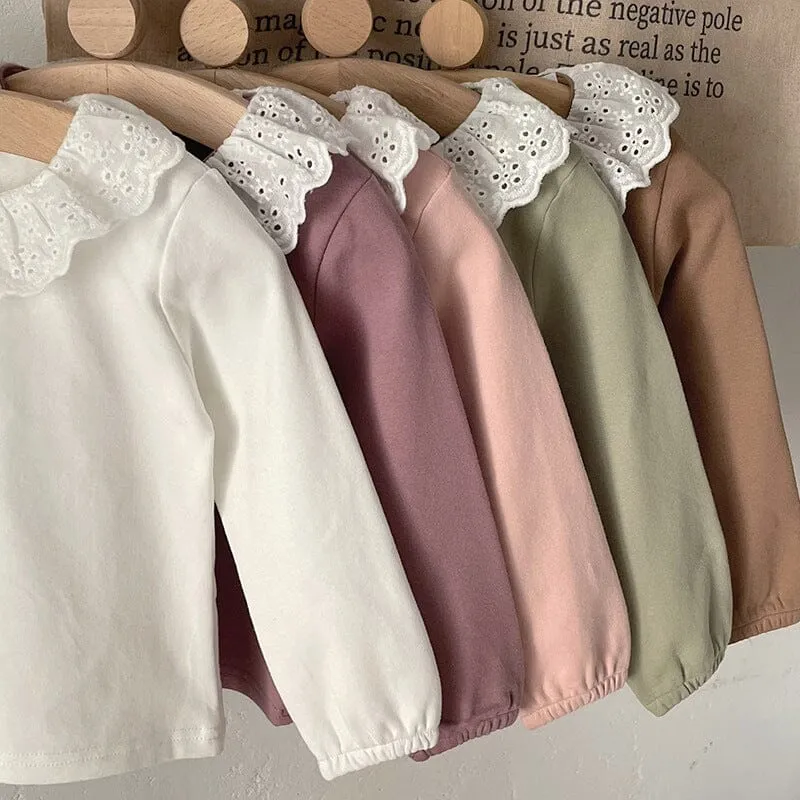 Tessa Lace Ruffle Collar Long Sleeve Top