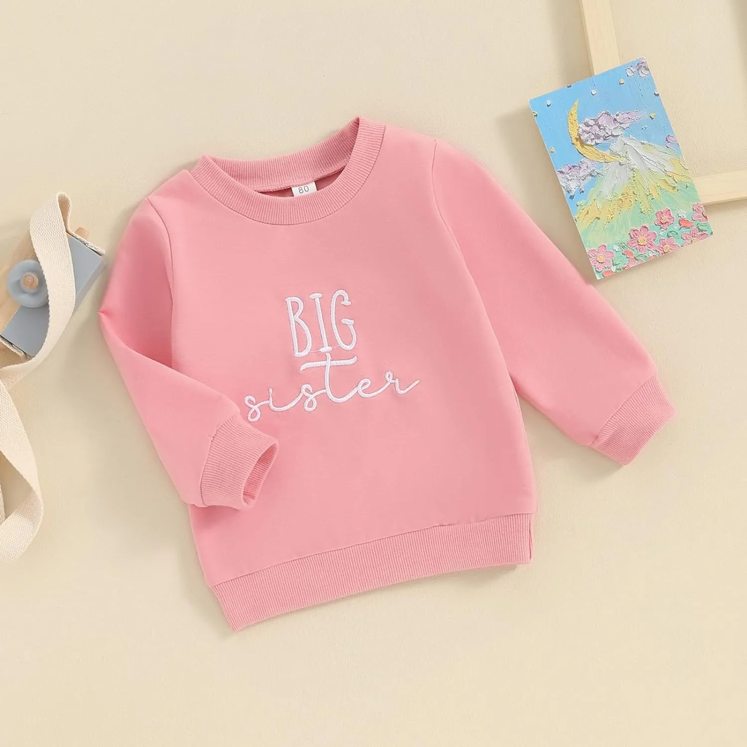 Toddler Baby Girl Long Sleeve Ruffle Sweatshirt Tops Basic Solid Color Oversized Sweater Shirts Kid Fall Clothes