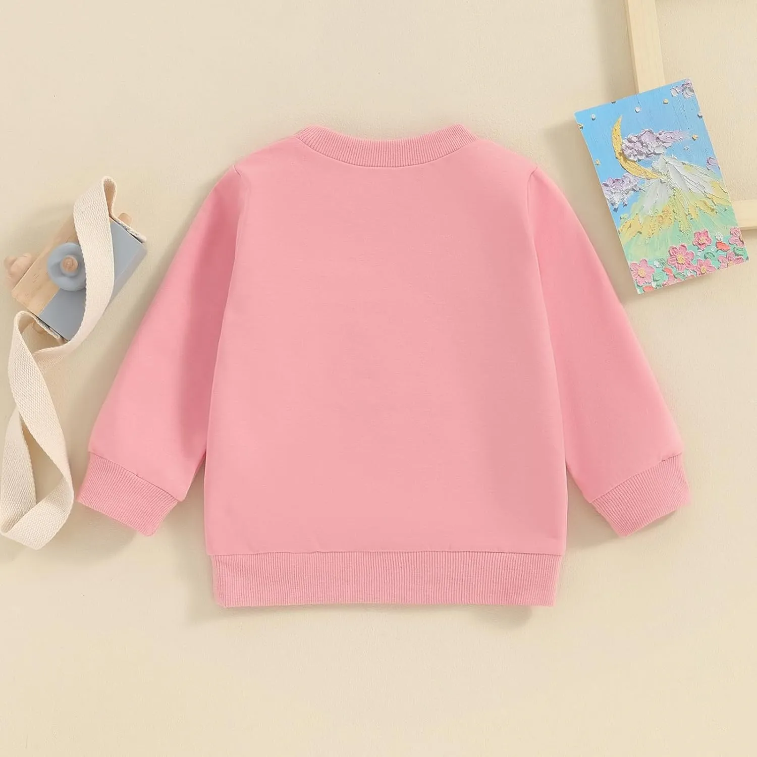 Toddler Baby Girl Long Sleeve Ruffle Sweatshirt Tops Basic Solid Color Oversized Sweater Shirts Kid Fall Clothes
