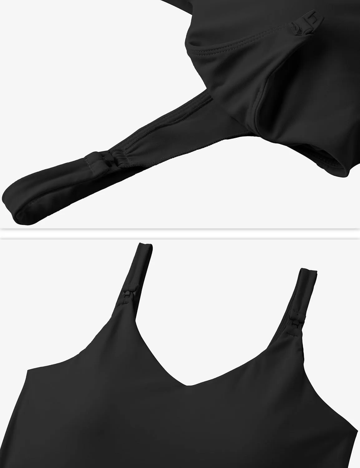 V VOCNI Nursing Tank Tops for Breastfeeding Workout Crop Top Longline Nursing Sport Bra Maternity Bras for Pregnancy