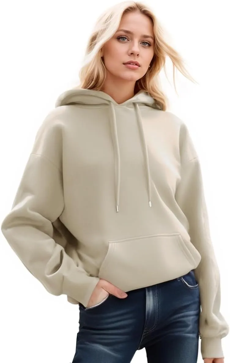 Women Hooded Sweatshirts Fashion Hoodies Long Sleeve Pockets Drawstring Pullover Sweater Tops
