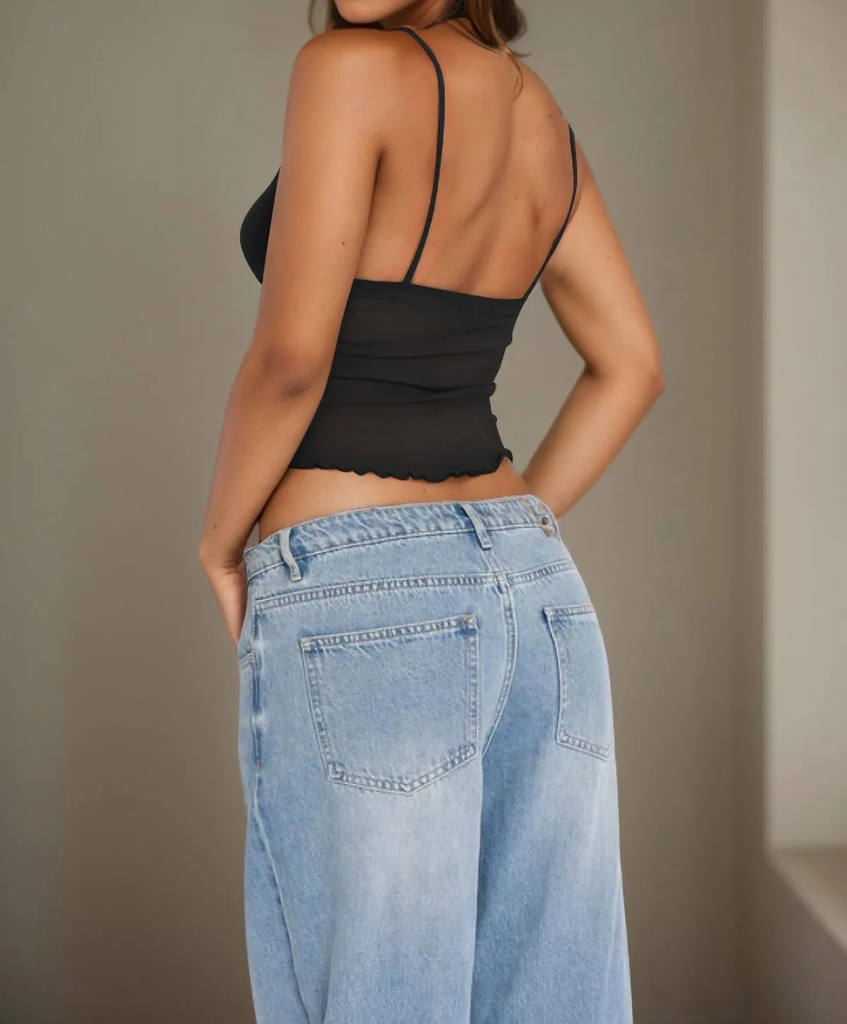 Women Y2K Sleeveless Sheer Lace Mesh Crop Tank Spaghetti Straps V Neck Lingerie Cami Backless Going Out Tops