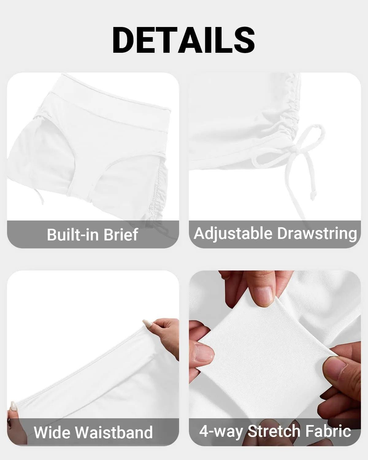 Womens High Waisted Swim Skirt - Drawstring Bathing Suit Skirt Tummy Control Swimsuit Bottoms with Built-in Panty 2025