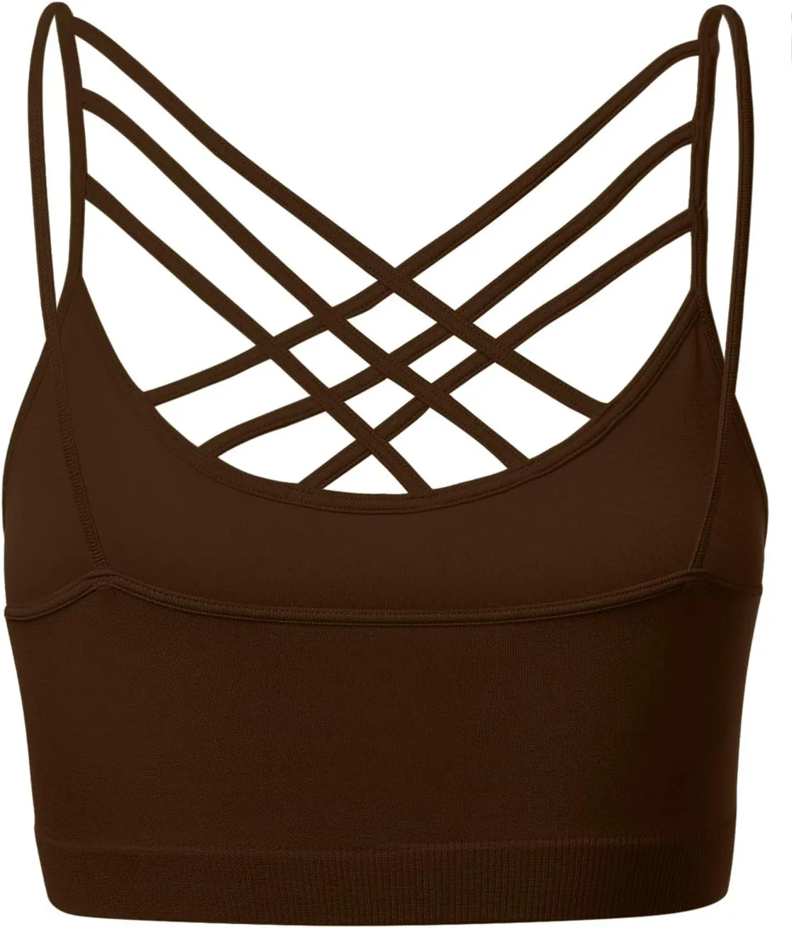 Women's Sports Bra Criss Cross Strappy Bandeau Cami Wirefree Bralette Tops