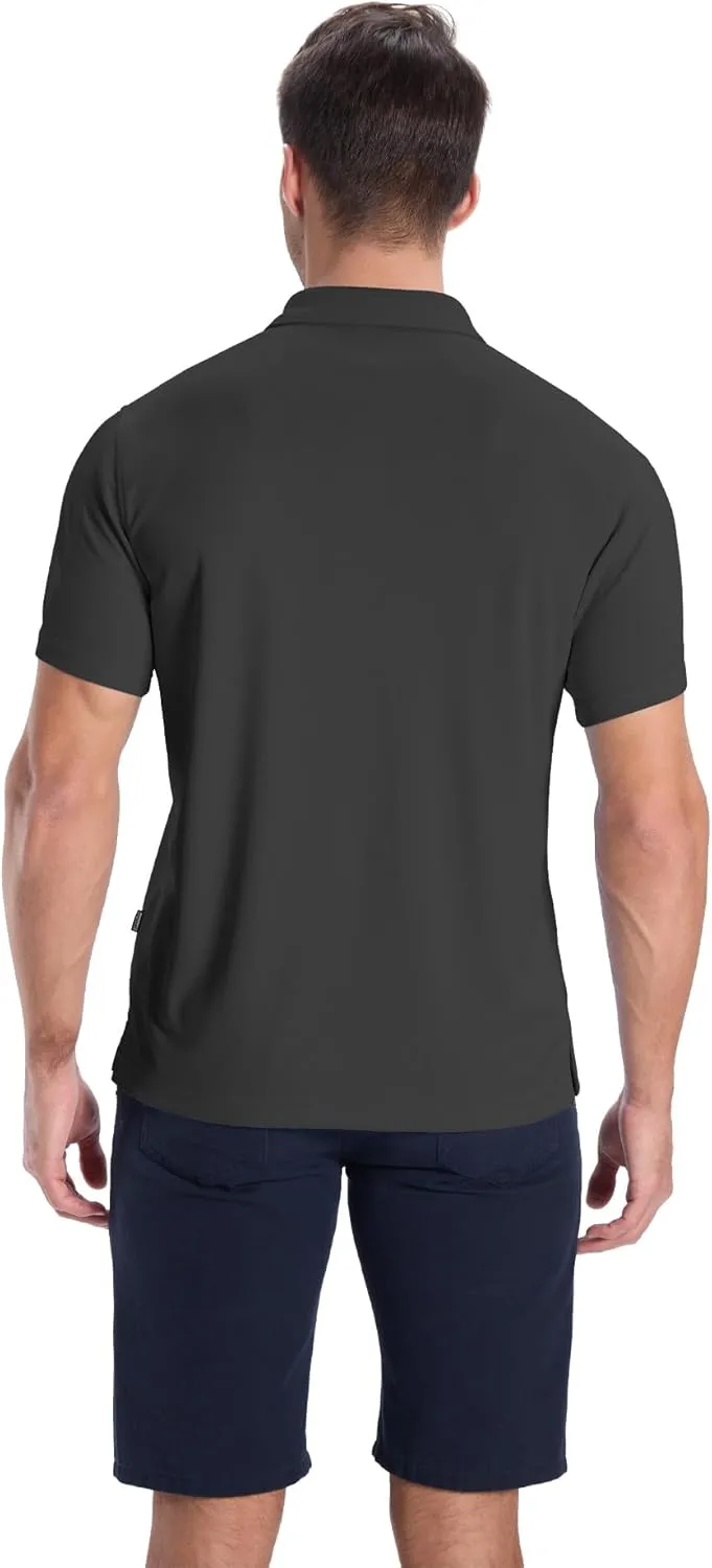 ZITY Mens Golf Polo Shirts Short Sleeve Quickly Dry Performance Collared Polo Tennis Casual Shirt for Men